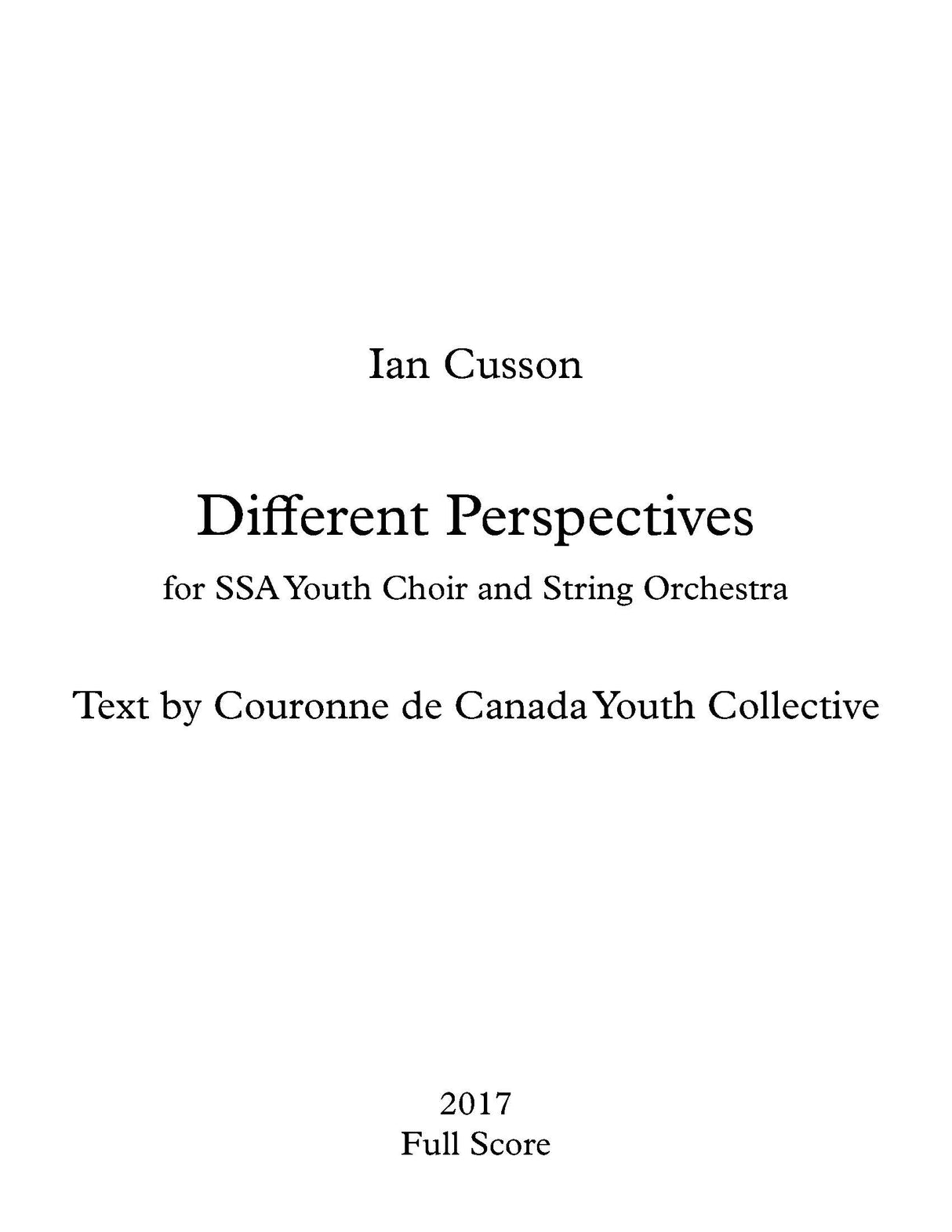 Cusson: Different Perspectives