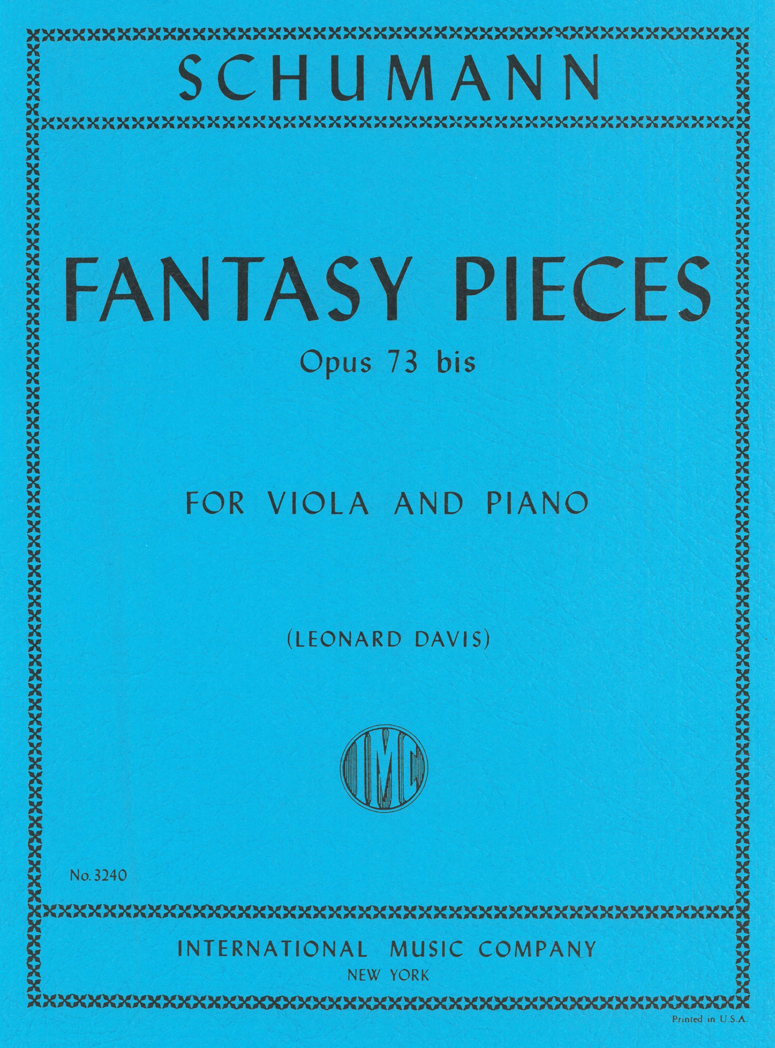 Schumann: Fantasy Pieces, Op. 73 (arr. for viola & piano) – Ficks