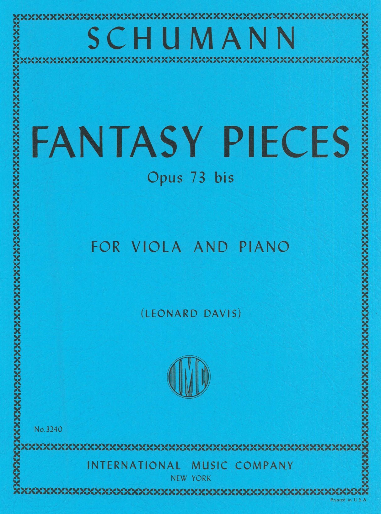 Schumann: Fantasy Pieces, Op. 73 (arr. for viola & piano)