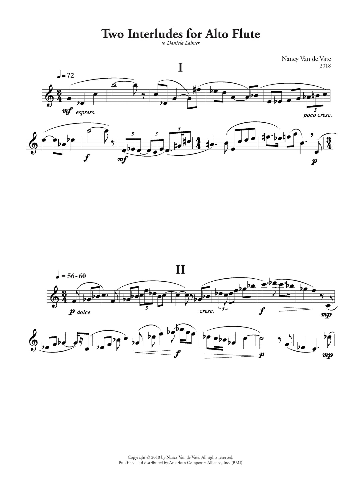 Van de Vate: Two Interludes