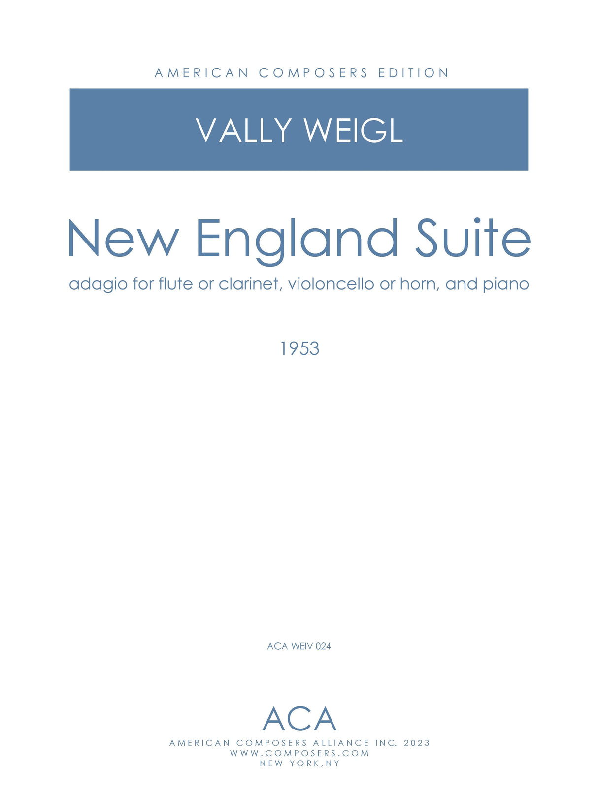 Weigl: New England Suite