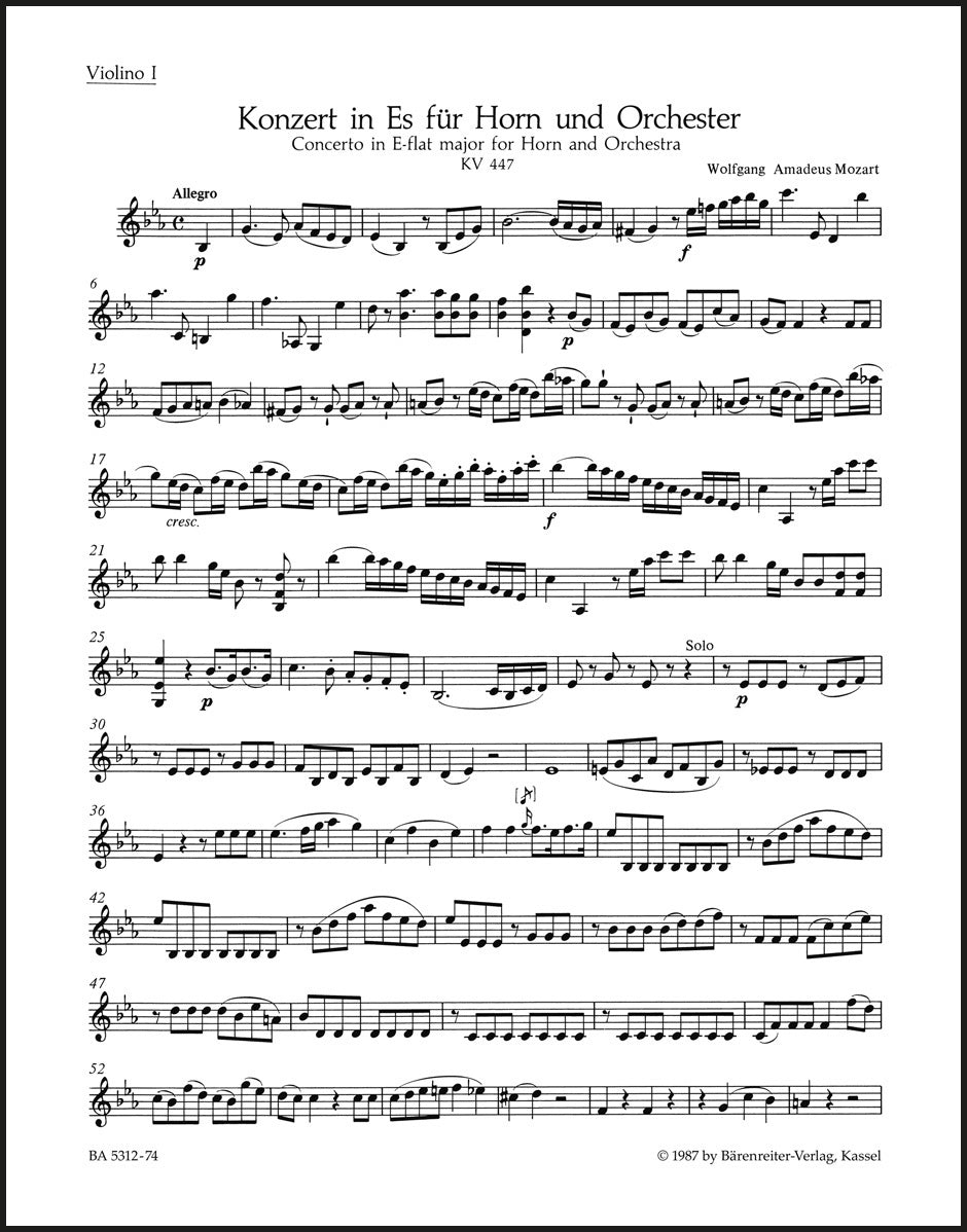 Mozart: Horn Concerto No. 3 in E-flat Major, K. 447 – Ficks Music
