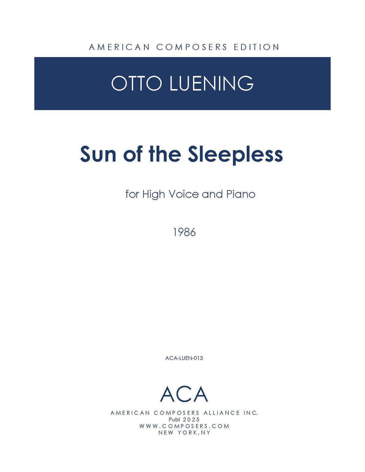 Luening: Sun of the Sleepless
