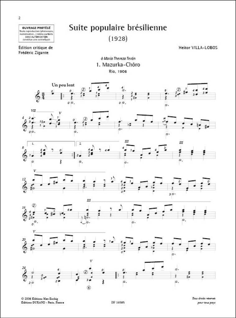 アート・デザイン・音楽 Villa-Lobos Suite Populaire Bresilienne Villa-Lobos: Suite populaire brésilienne – Ficks Music