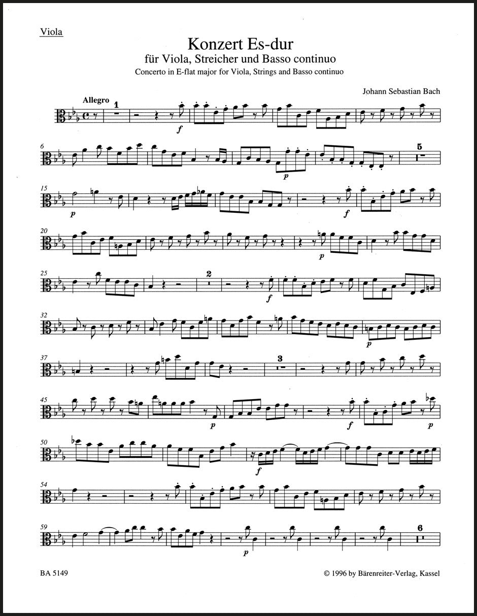 Bach: Viola Concerto in E-flat Major