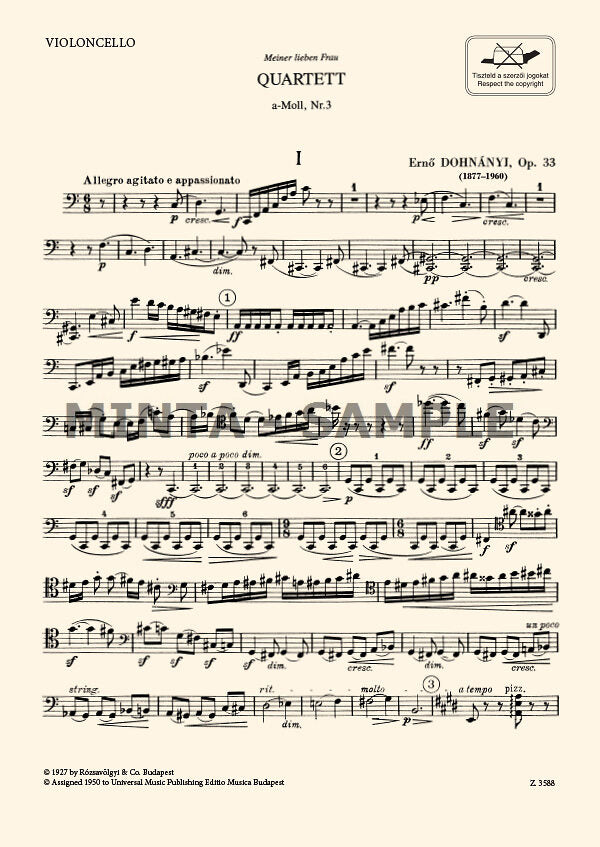 Dohnányi: String Quartet No. 3 in A Minor, Op. 33
