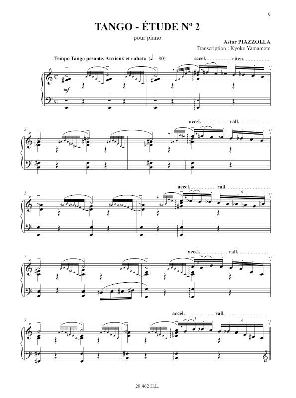 Piazzolla Astor – Tango Etudes Per Sassofono O Clarinetto E Pianoforte – Edizioni Henry Lemoine