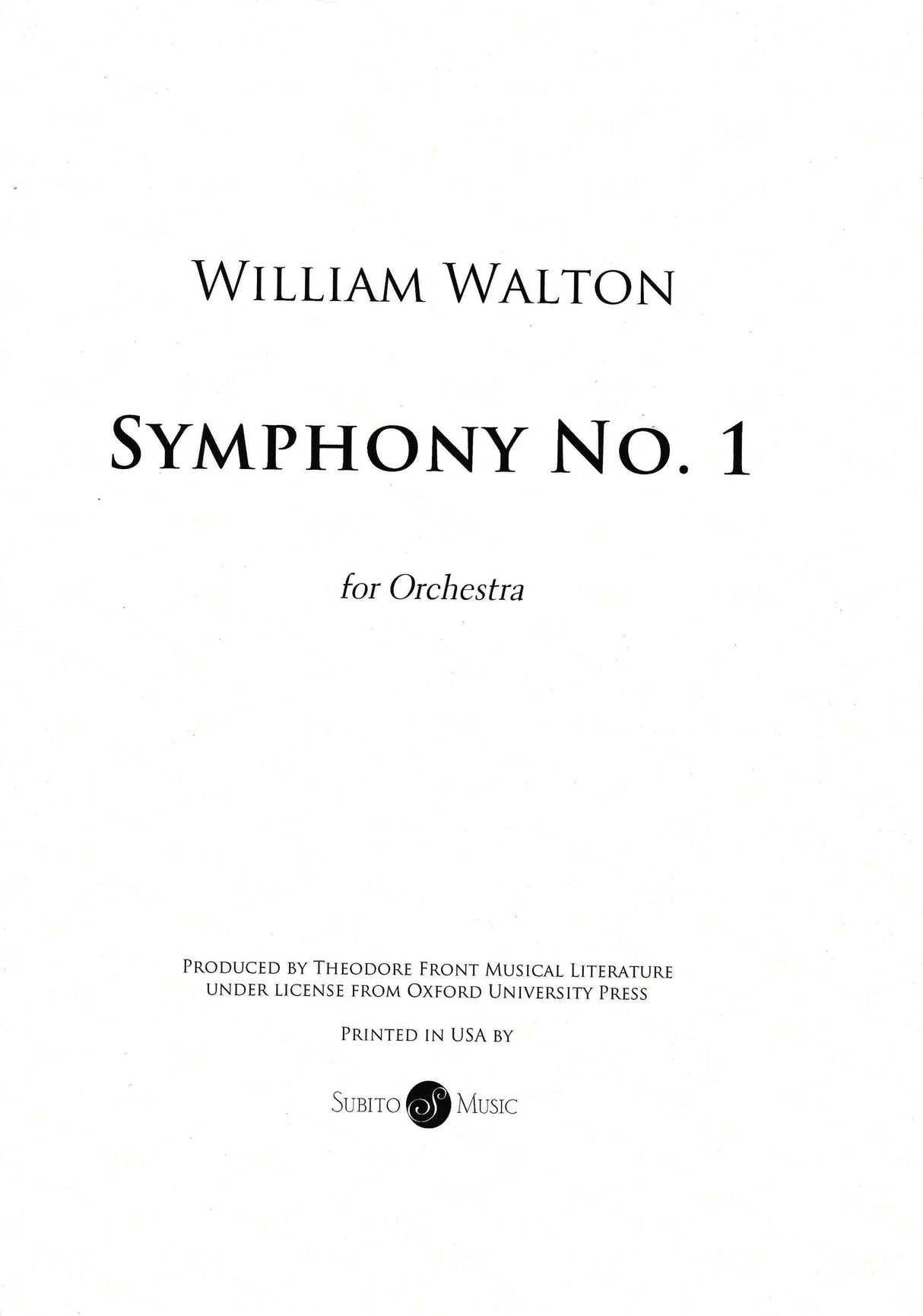Walton: Symphony No. 1