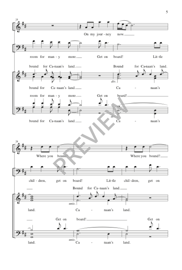Bound for Canaan's Land (arr. for SATB)