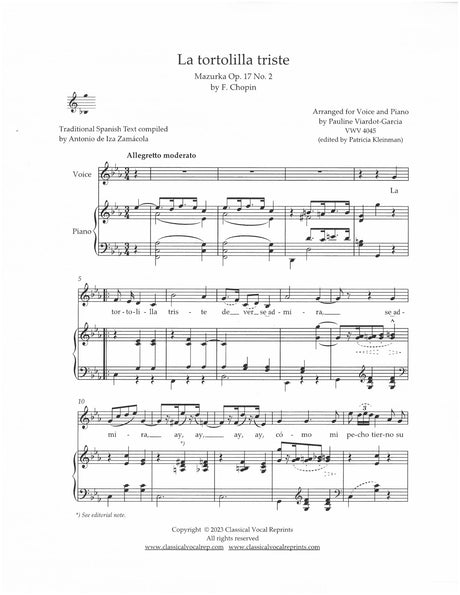 Viardot-Garcia: 13 Mazurkas by Chopin