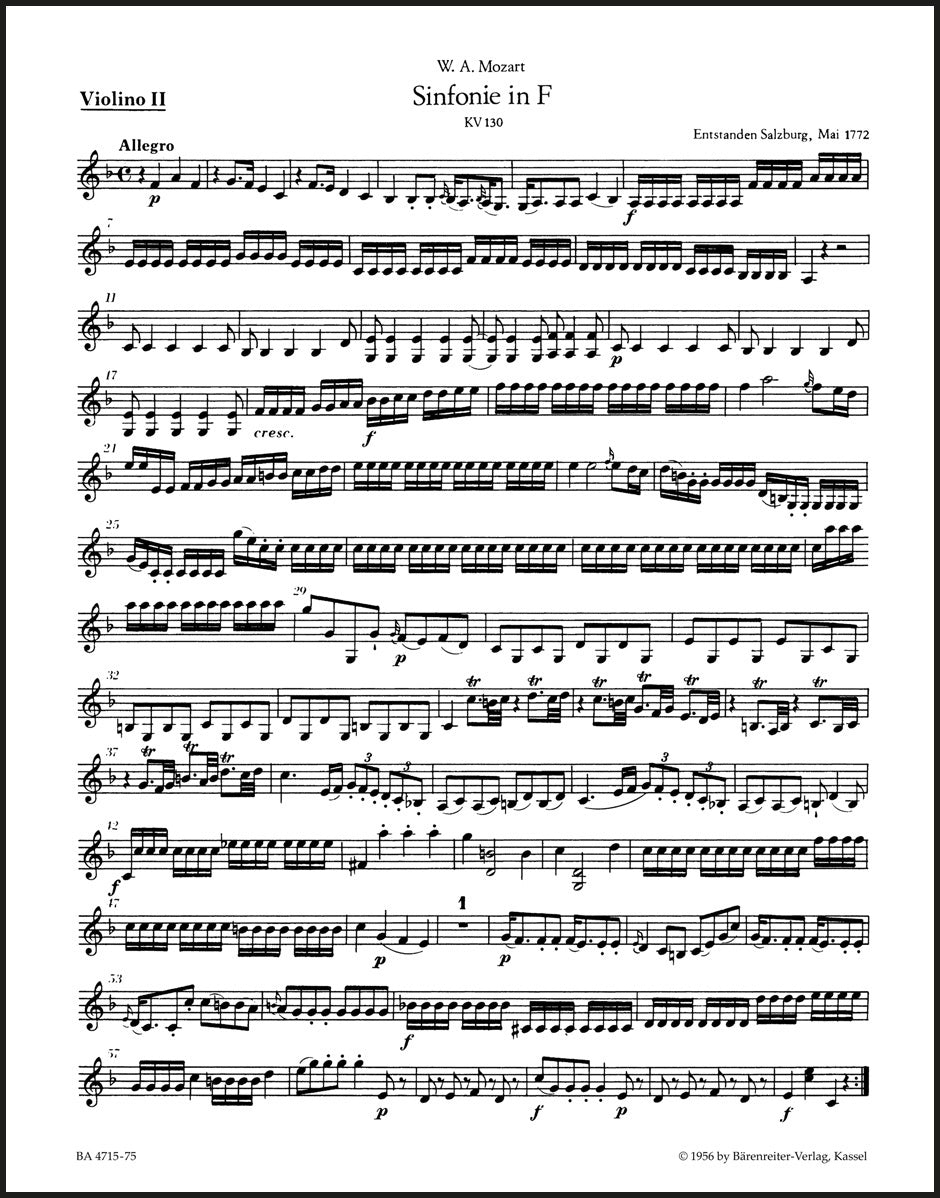 Mozart: Symphony No. 18 in F Major, K. 130 – Ficks Music