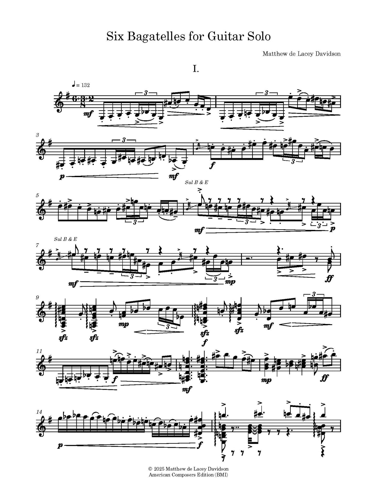 Davidson: Six Bagatelles for Guitar