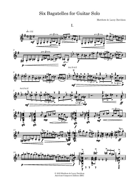 Davidson: Six Bagatelles for Guitar