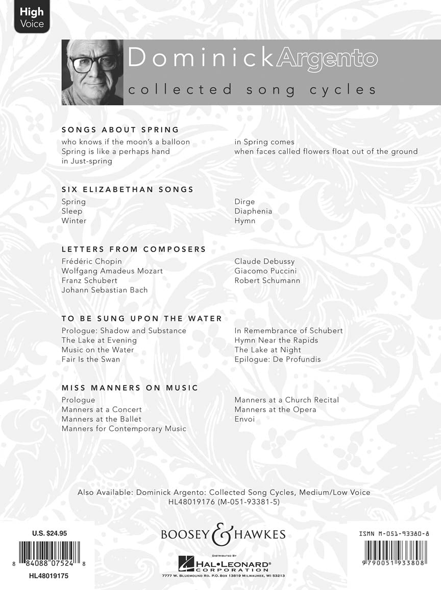 Argento: Collected Song Cycles for High Voice