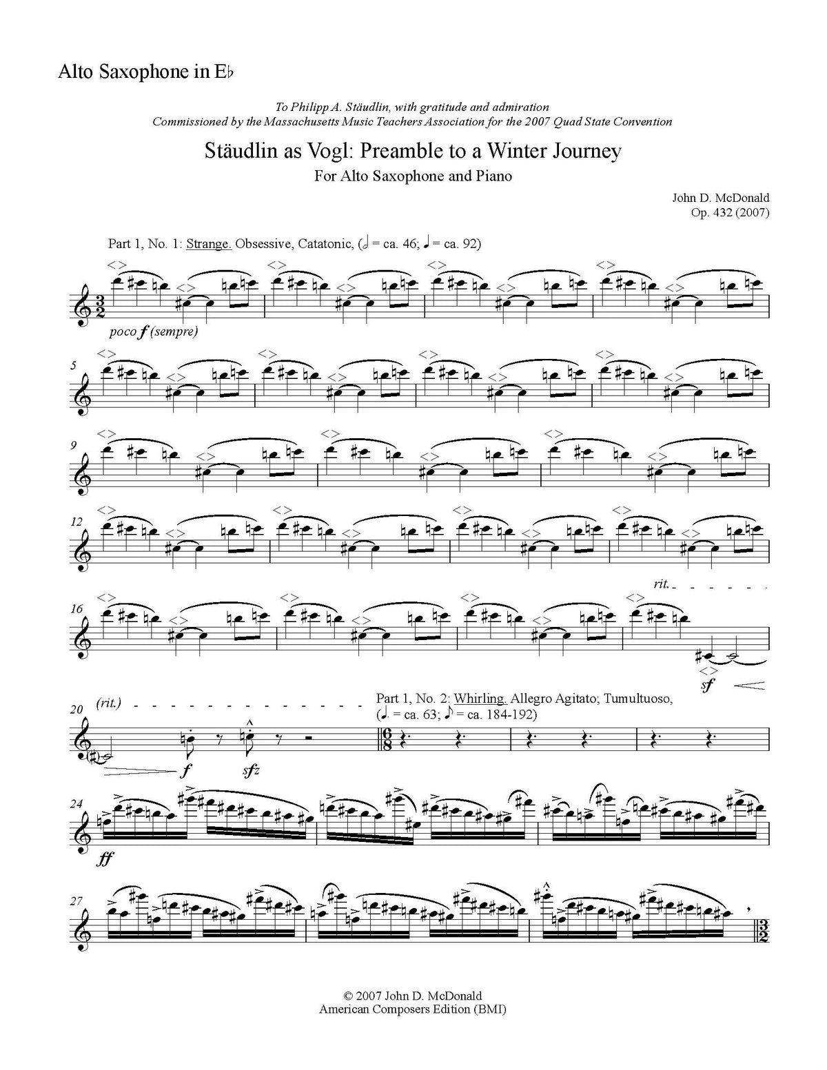 McDonald: Stäudlin as Vogl - Preamble to a Winter Journey, Op. 432