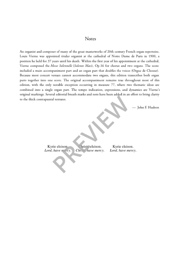 Vierne: Kyrie Eleison