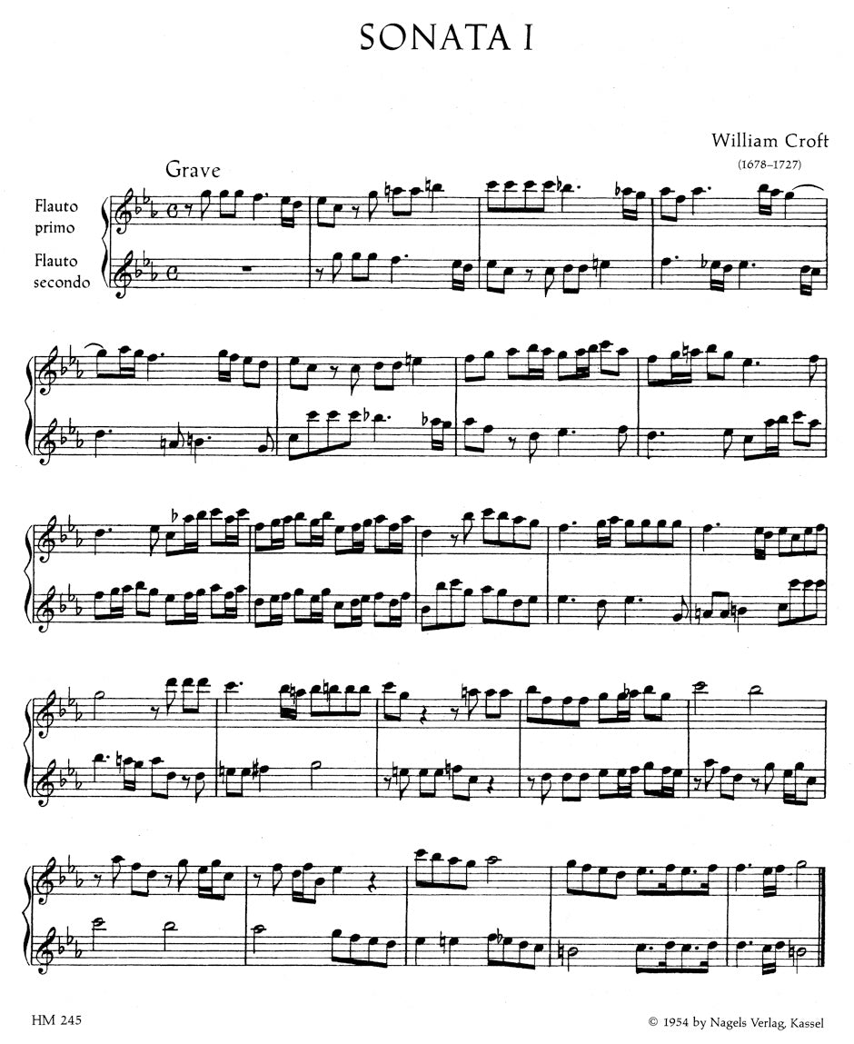 Croft: 6 Sonatas for Two Melody Instruments