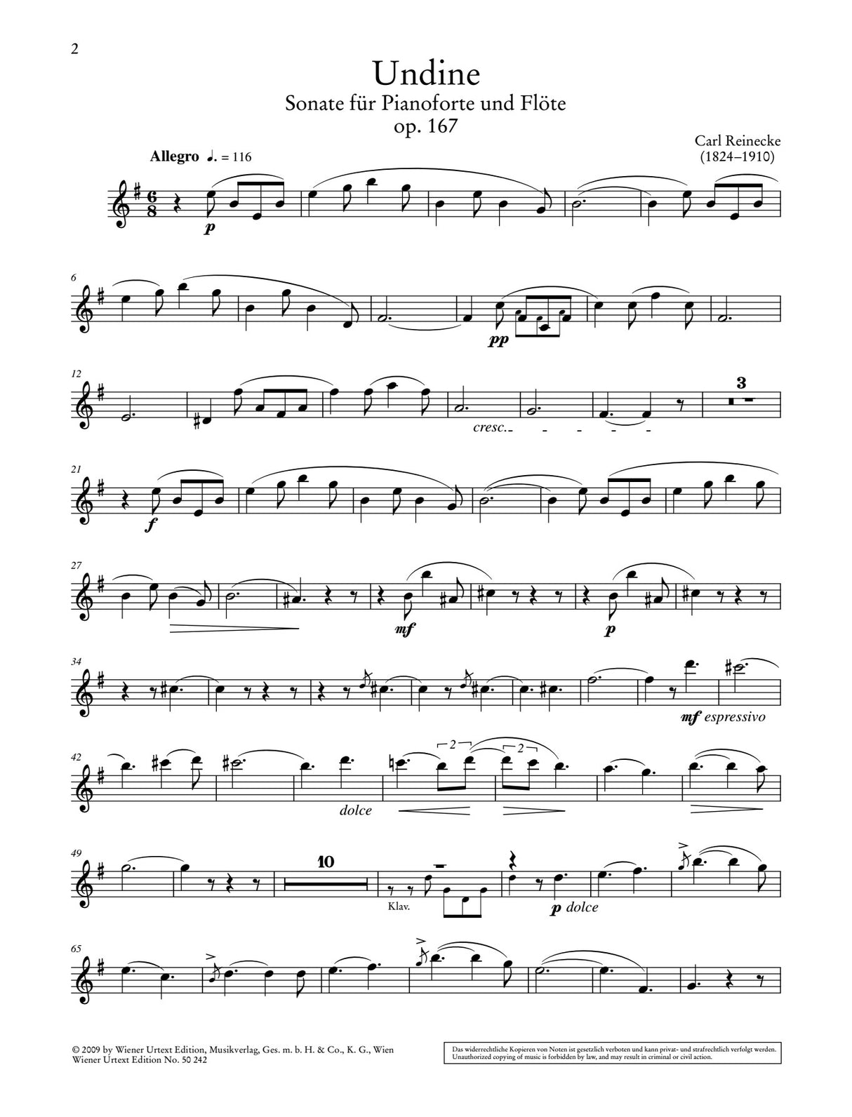 Reinecke: Undine, Op. 167 (Version for Flute)