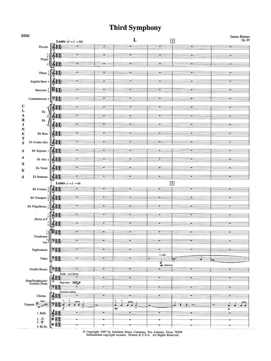 Barnes: Symphony No. 3, Op. 89