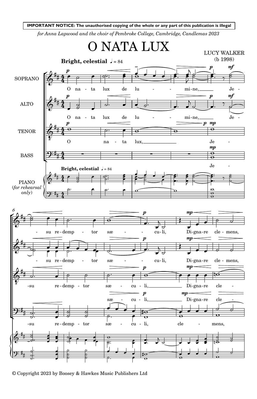 L. Walker: O nata lux