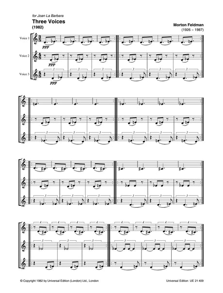 Feldman: 3 Voices