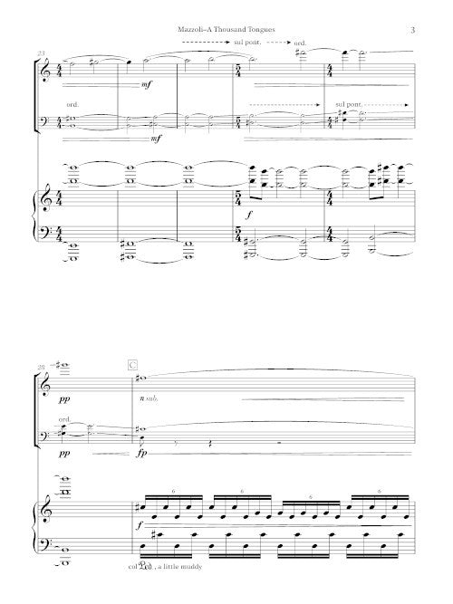 Mazzoli: A Thousand Tongues (Version for Piano Trio & Electronics)