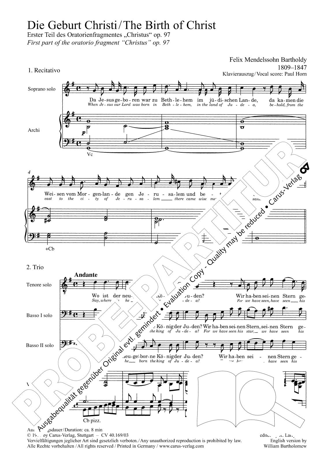 Mendelssohn: The Birth of Christ (Die Geburt Christi)