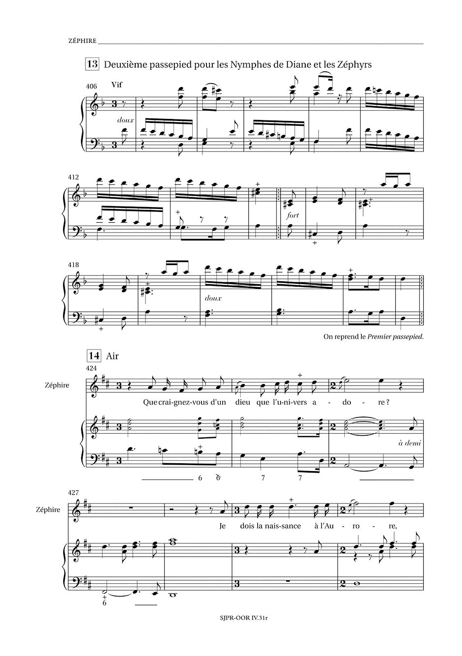 Rameau: Zéphire, RCT 61