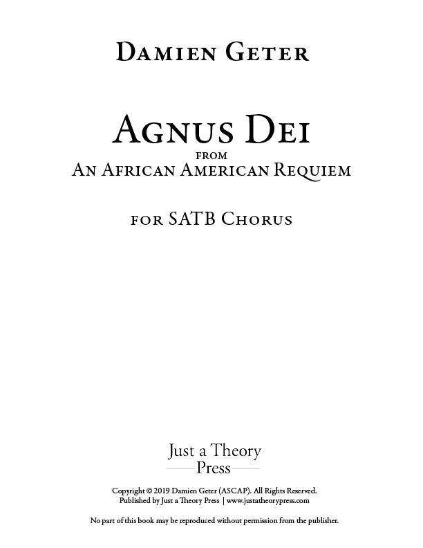 Geter: Agnus Dei from "An African American Requiem"