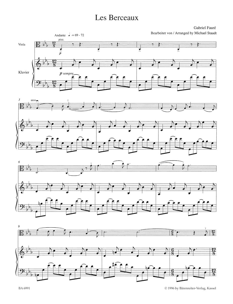 Fauré: 4 Melodies (arr. for viola & piano)