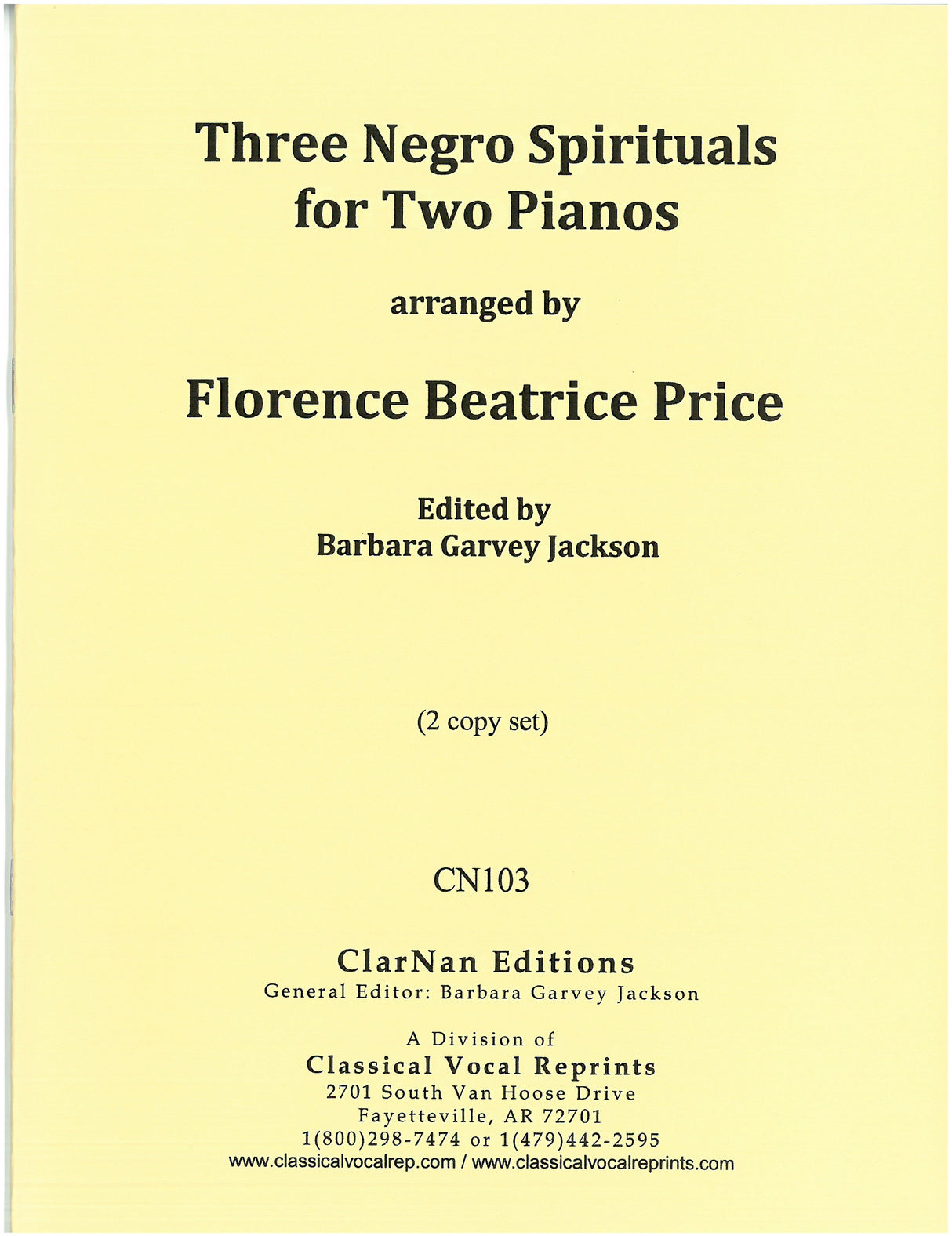 Three Negro Spirituals for Two Pianos