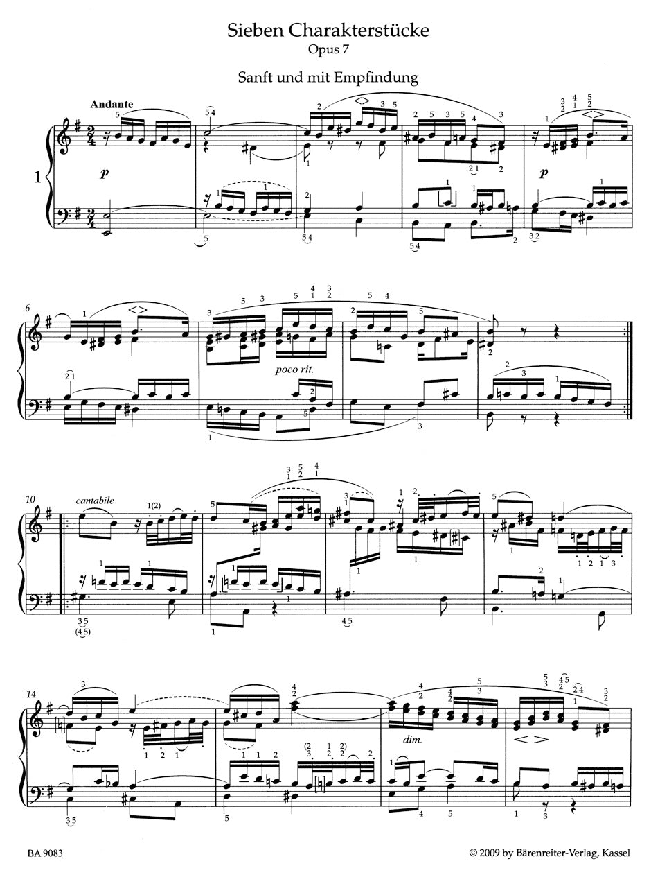 Mendelssohn: 7 Characteristic Pieces, Op. 7 and 6 Children's Pieces, Op. 72