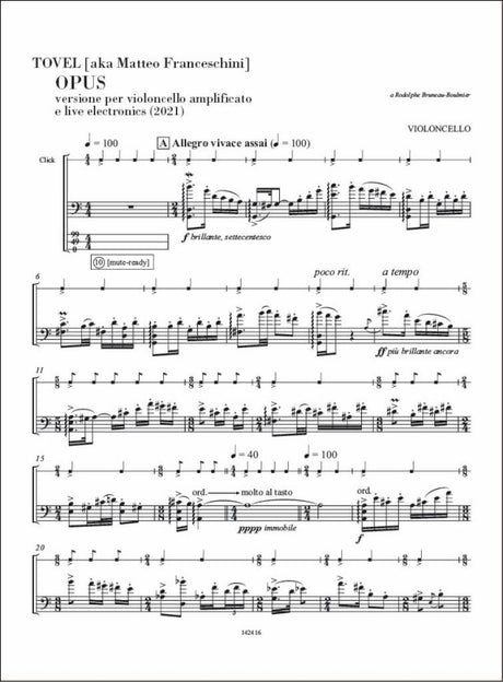 TOVEL: OPUS (Version for Cello & Electronics)