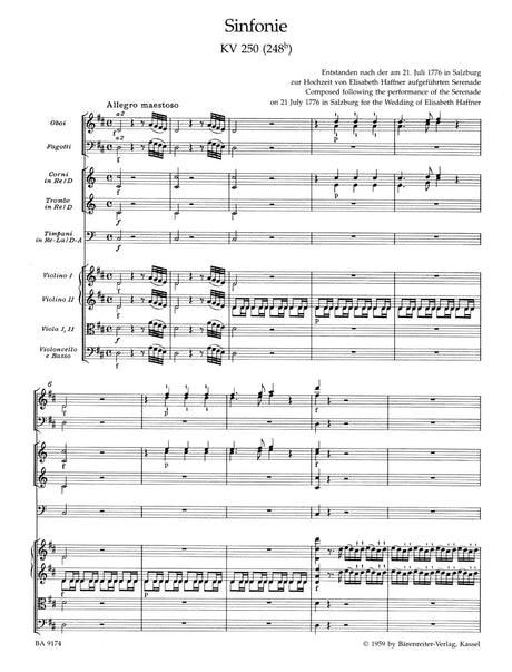 Mozart: Symphony in D Major