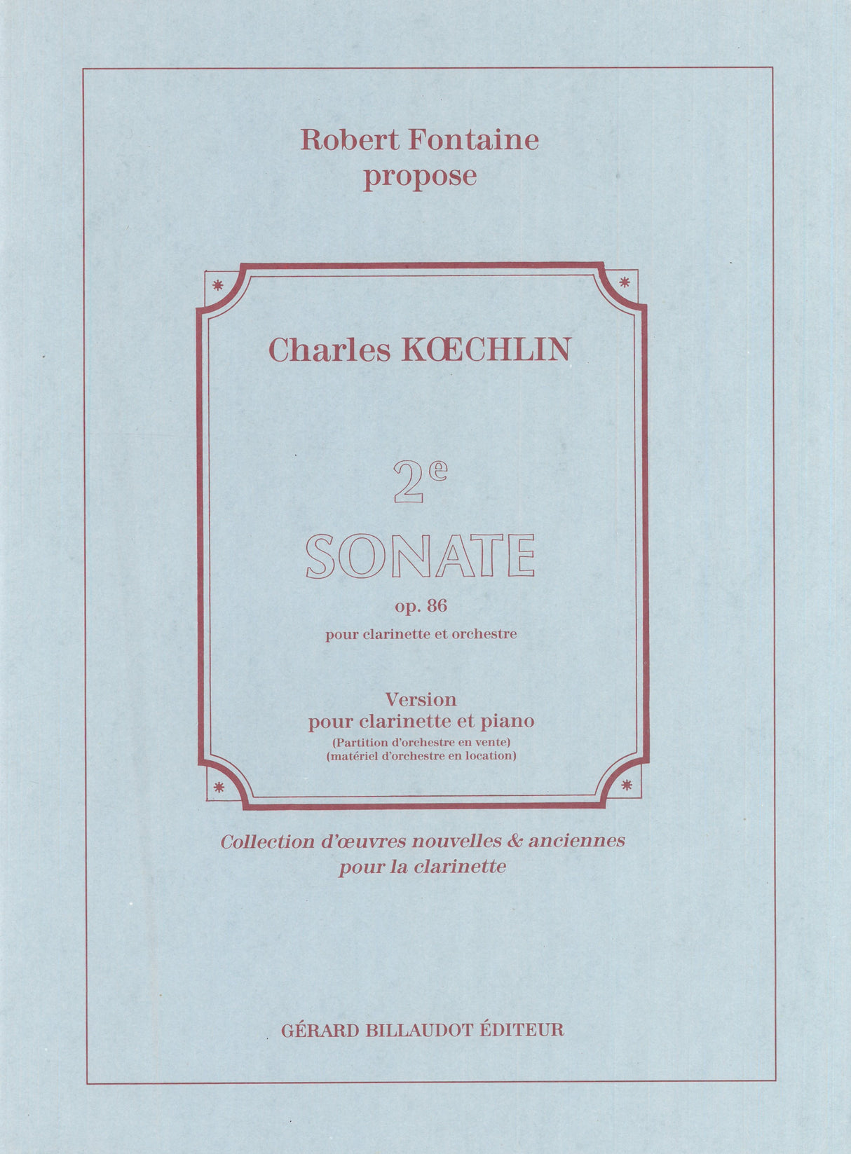 Koechlin: Clarinet Sonata No. 2, Op. 86