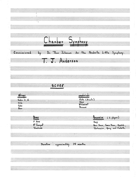 T.J. Anderson: Chamber Symphony