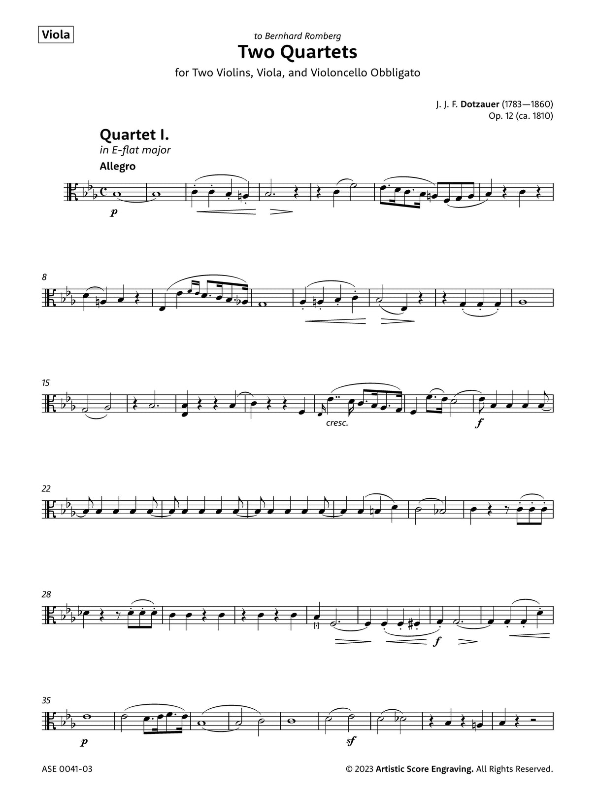 Dotzauer: Two Quartets, Op. 12
