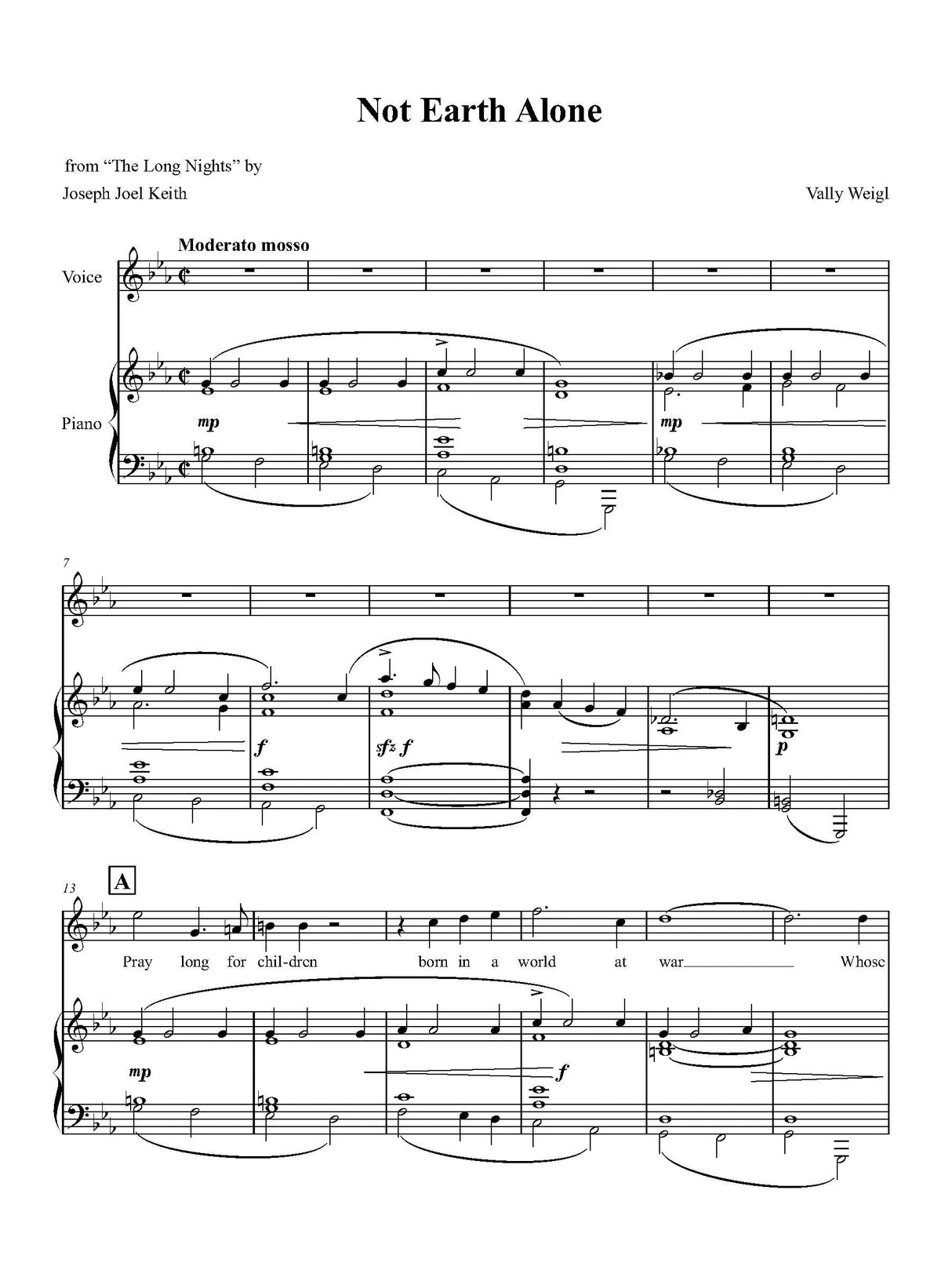 V. Weigl: Not Earth Alone