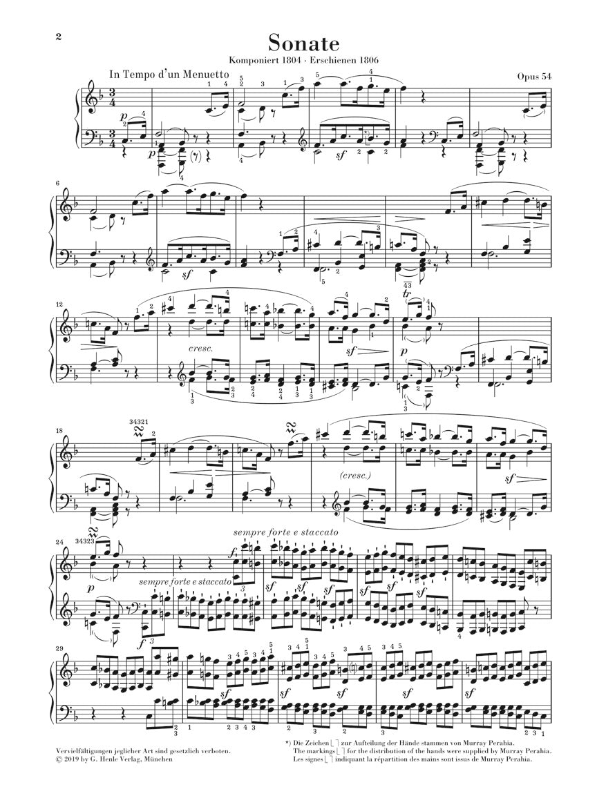 Beethoven: Piano Sonata No. 22 in F Major Op. 54