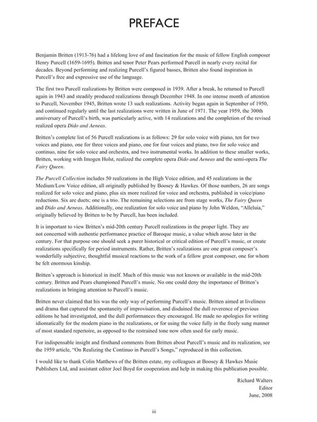 The Purcell Collection – Realizations by Benjamin Britten