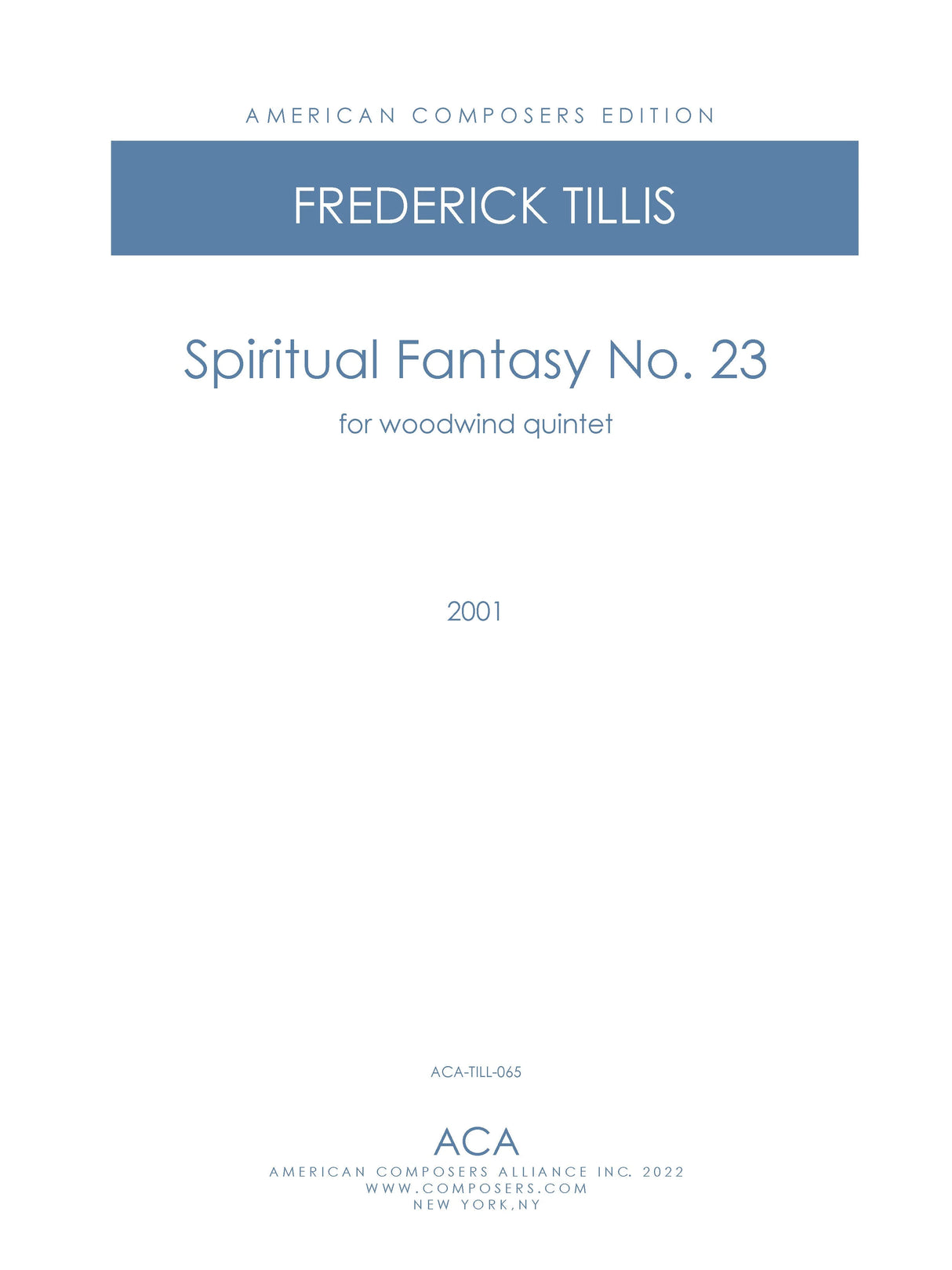 Tillis: Spiritual Fantasy No. 23
