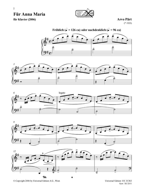 Pärt: Für Anna Maria