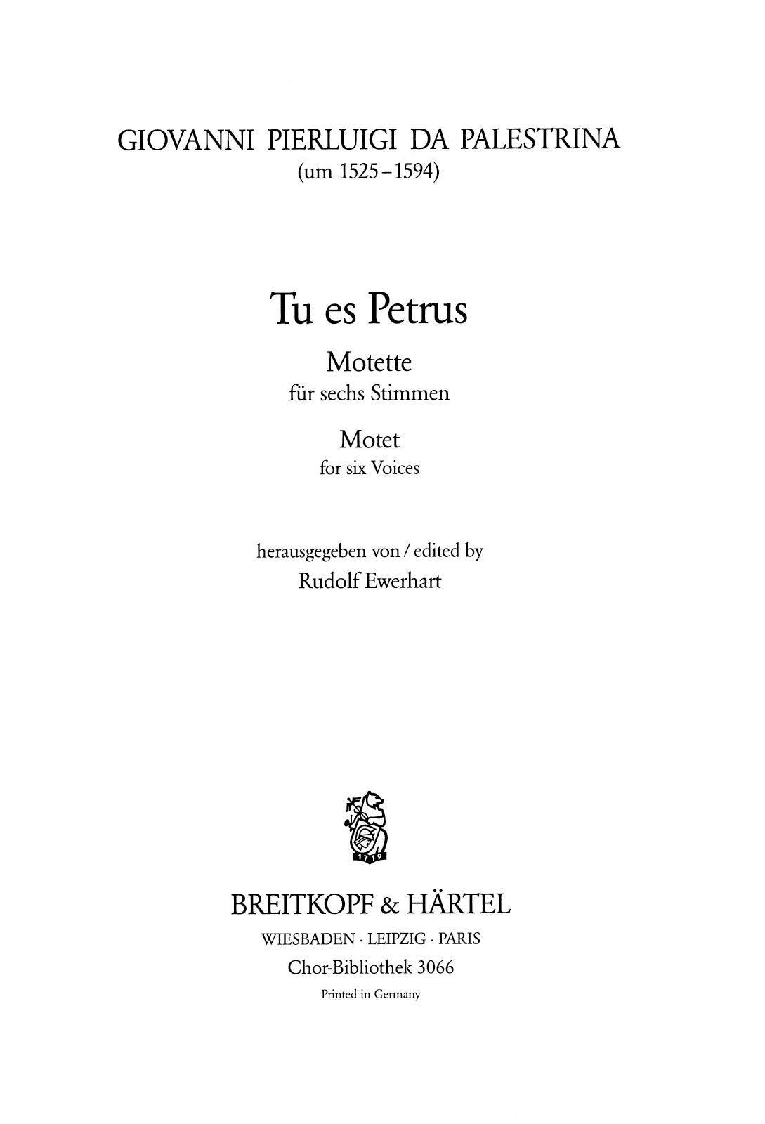 Palestrina: Tu es Petrus