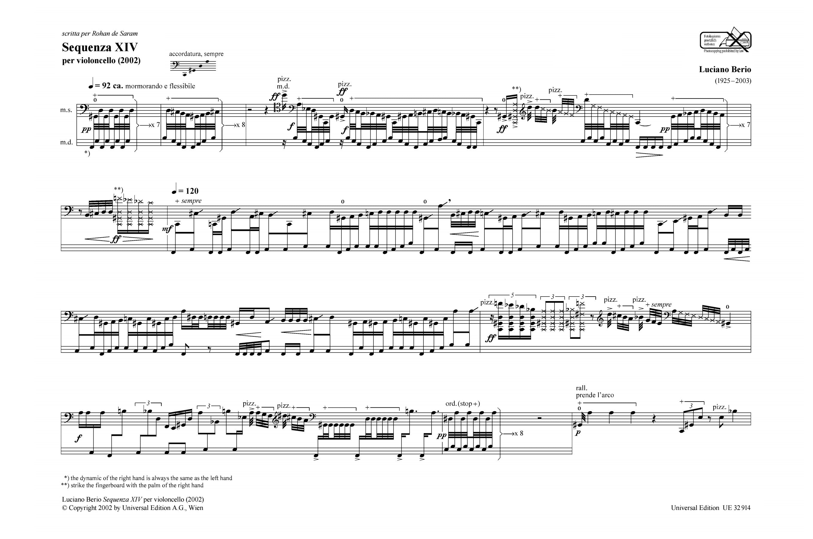 Luciano Berio Interlinea ピアノ楽譜 Berio: Sequenza XIV – Ficks Music