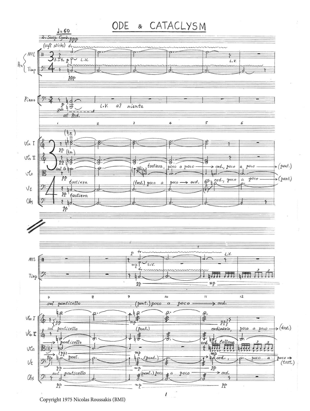 Roussakis: Ode and Cataclysm