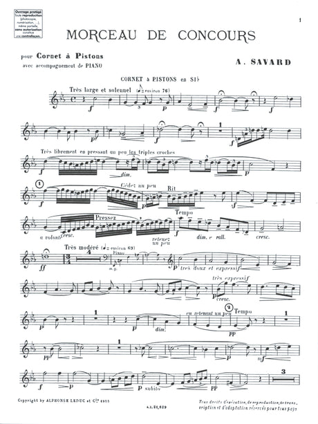 Savard: Morceau de concours