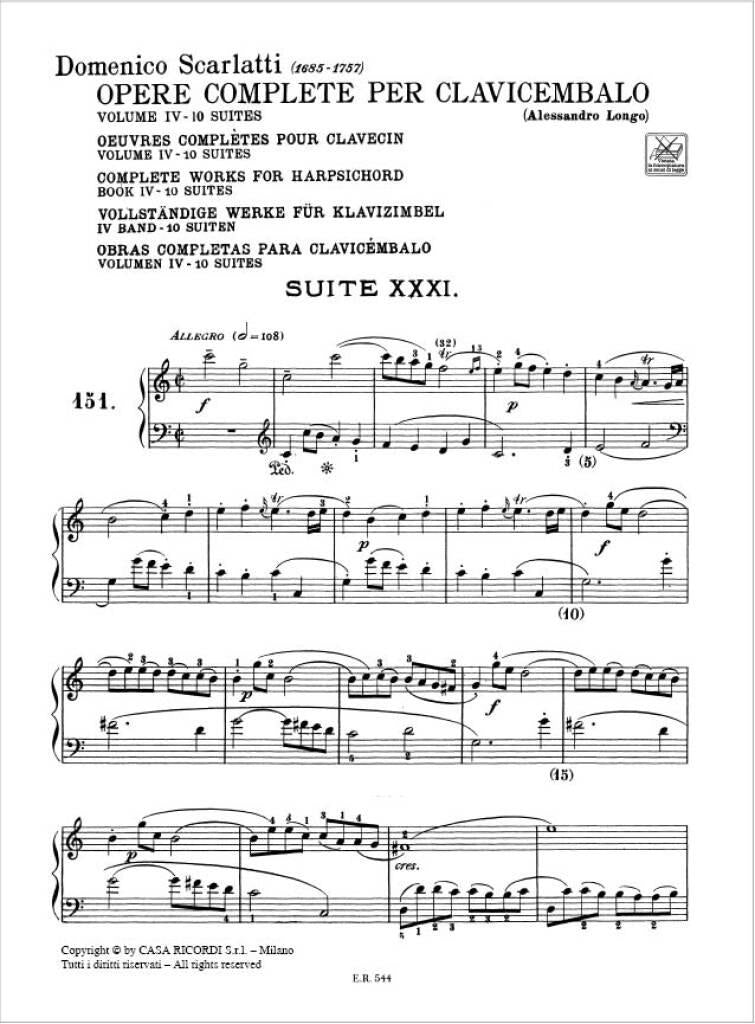 Scarlatti: Keyboard Sonatas - Volume 4 (L. 151-200)