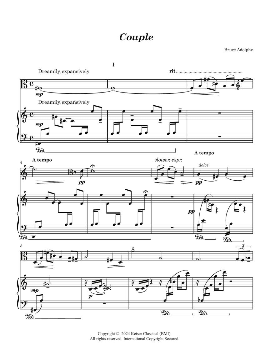 Adolphe: Couple (Version for Viola & Piano)