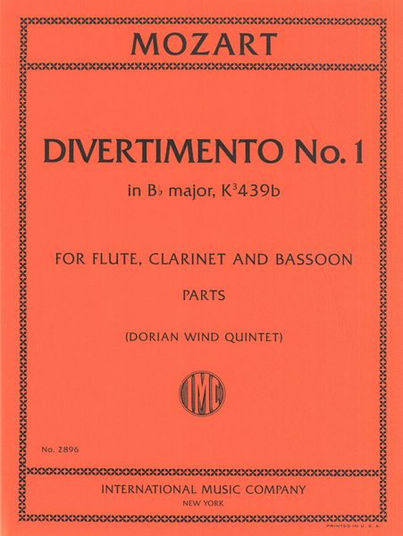 Mozart: Divertimento No. 1 in B-flat Major, K. 439b
