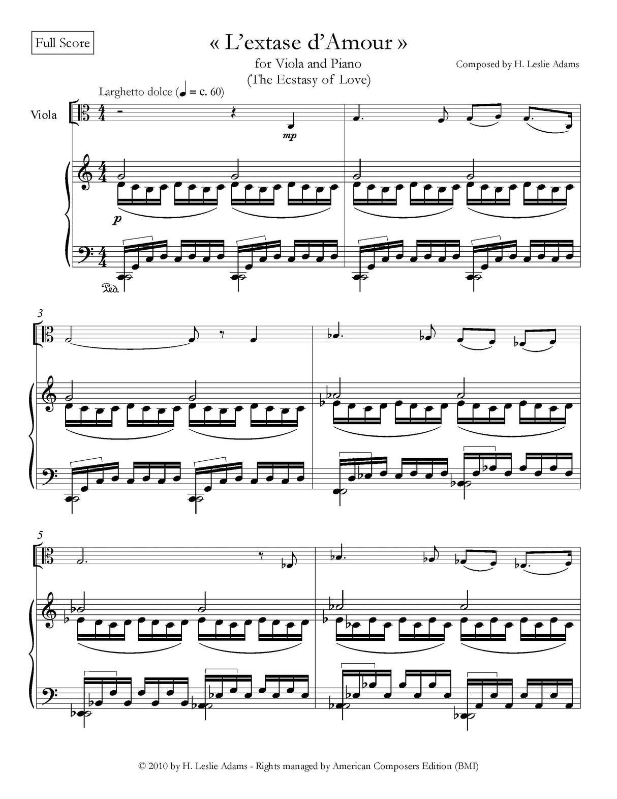 H.L. Adams: L'Extase d'Amour